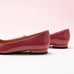 Chic Pink Slip-on Shoes with Trapezoidal Buckle Detail
