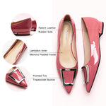 Fashionable Pink Footwear - Side View of Trapezoidal Flats