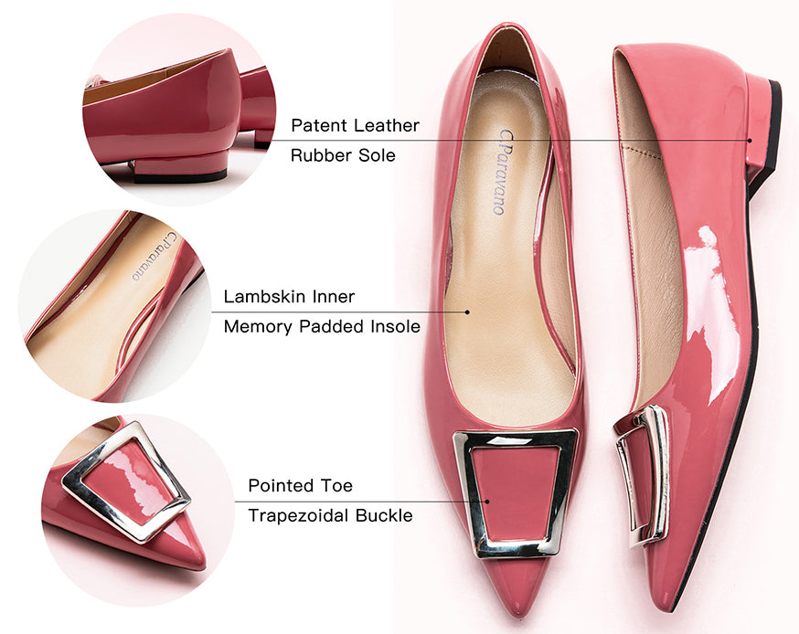 Fashionable Pink Footwear - Side View of Trapezoidal Flats