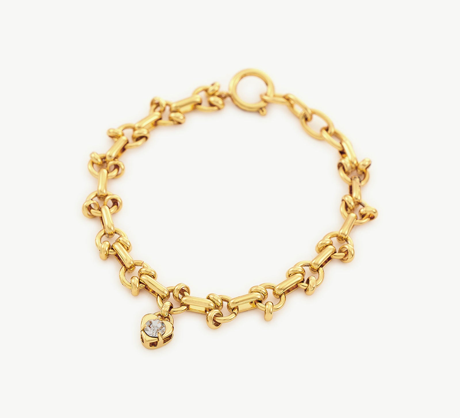 Diamond Heart Chain Bracelet in Gold, a timeless piece that exudes elegance, this bracelet features a delicate chain adorned with diamond-studded hearts, creating a luxurious and classic accessory for any occasion