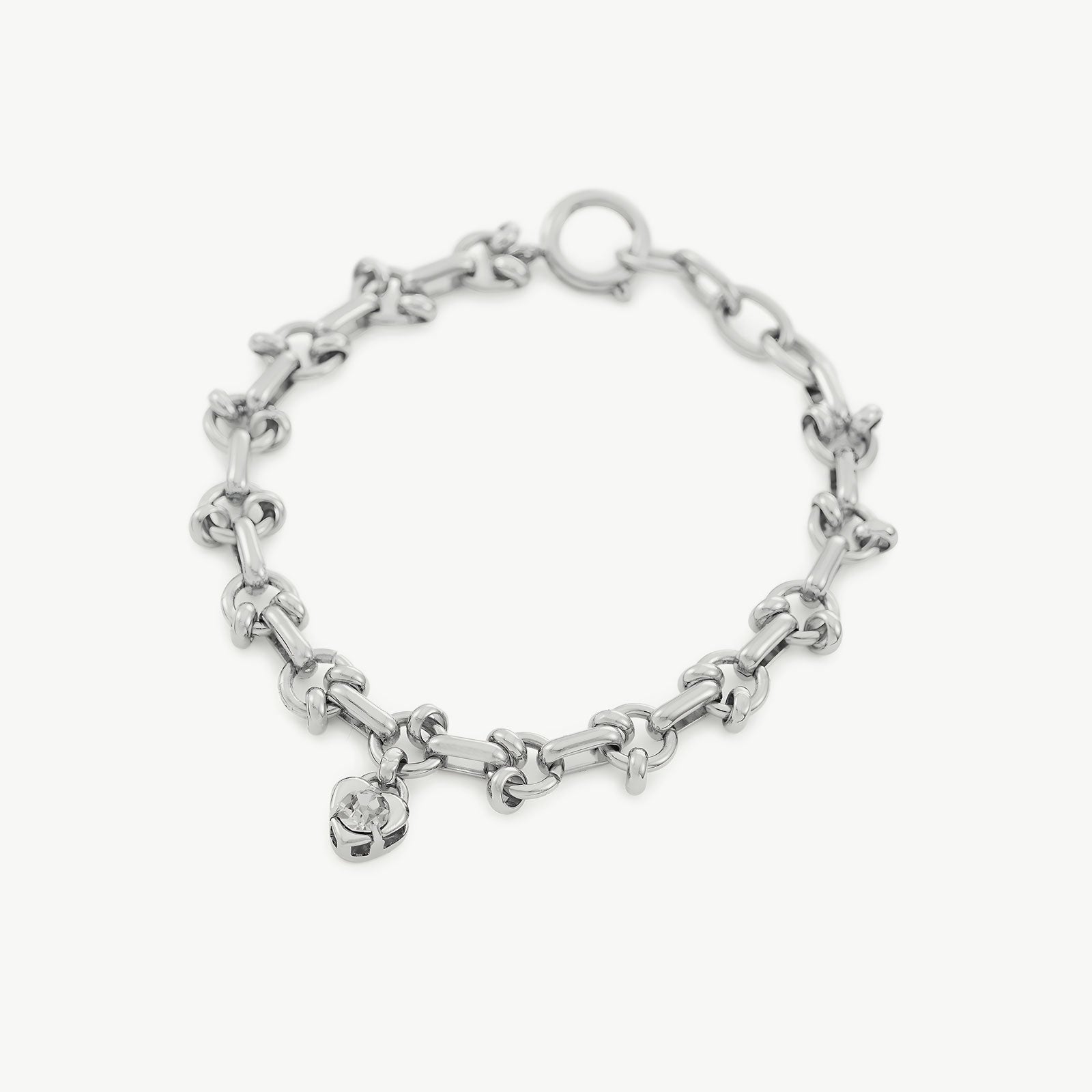 Diamond Heart Chain Bracelet in White Gold, a timeless piece that radiates with sophistication, this bracelet features a delicate chain adorned with diamond-studded hearts, set in a luminous white gold setting