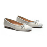 Cap-Toe Silk Ballet Flats (Elena)
