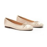 Cap-Toe Silk Ballet Flats (Elena)