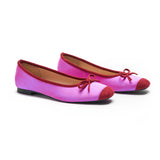 Cap-Toe Silk Ballet Flats (Elena)