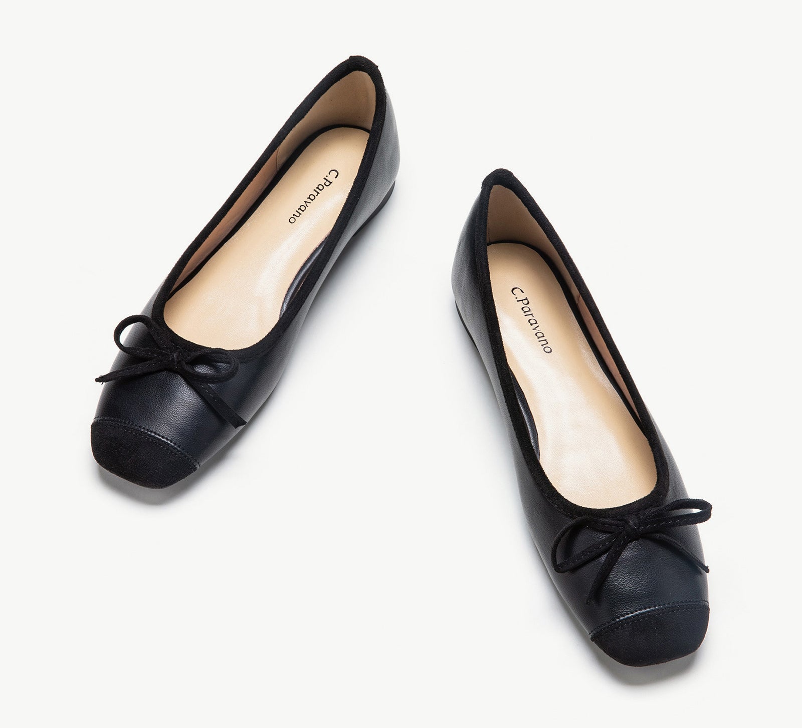 Suede Toe Bowknot Ballet Flats