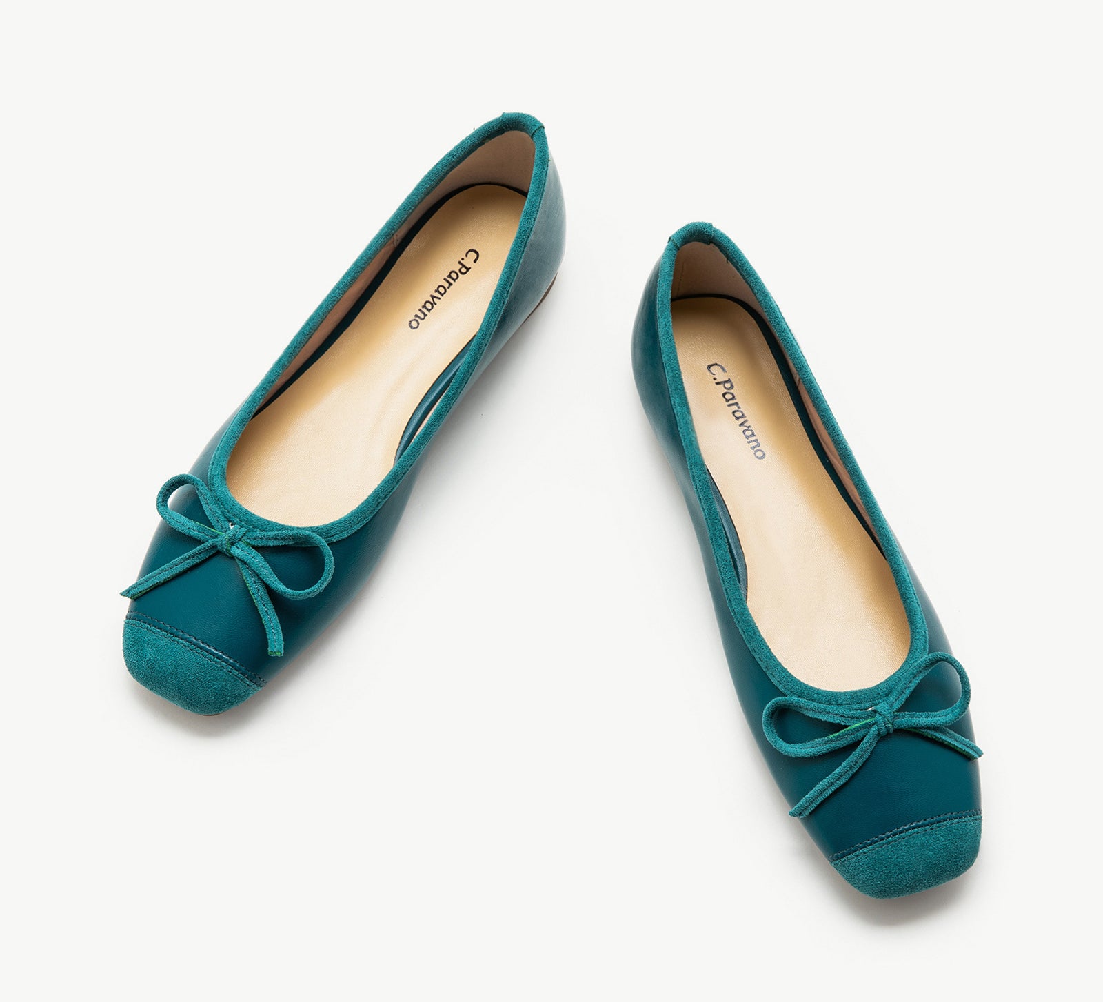 Suede Toe Bowknot Ballet Flats