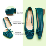Suede Toe Bowknot Flats in Blue, a versatile and sophisticated addition to your footwear collection