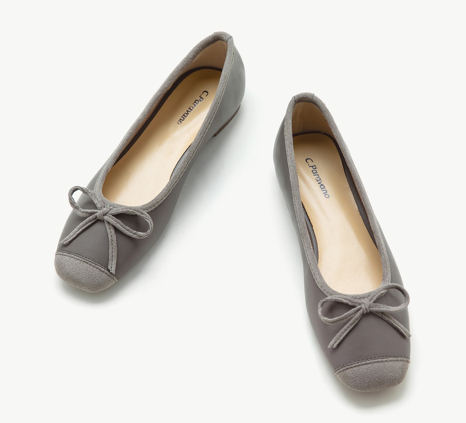 Suede Toe Bowknot Ballet Flats