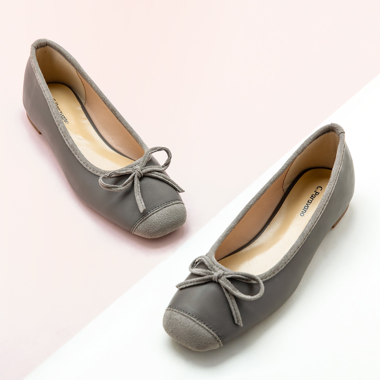 Suede Toe Bowknot Ballet Flats in Dark Grey, a modern and versatile choice for adding a touch of urban sophistication to your ensemble
