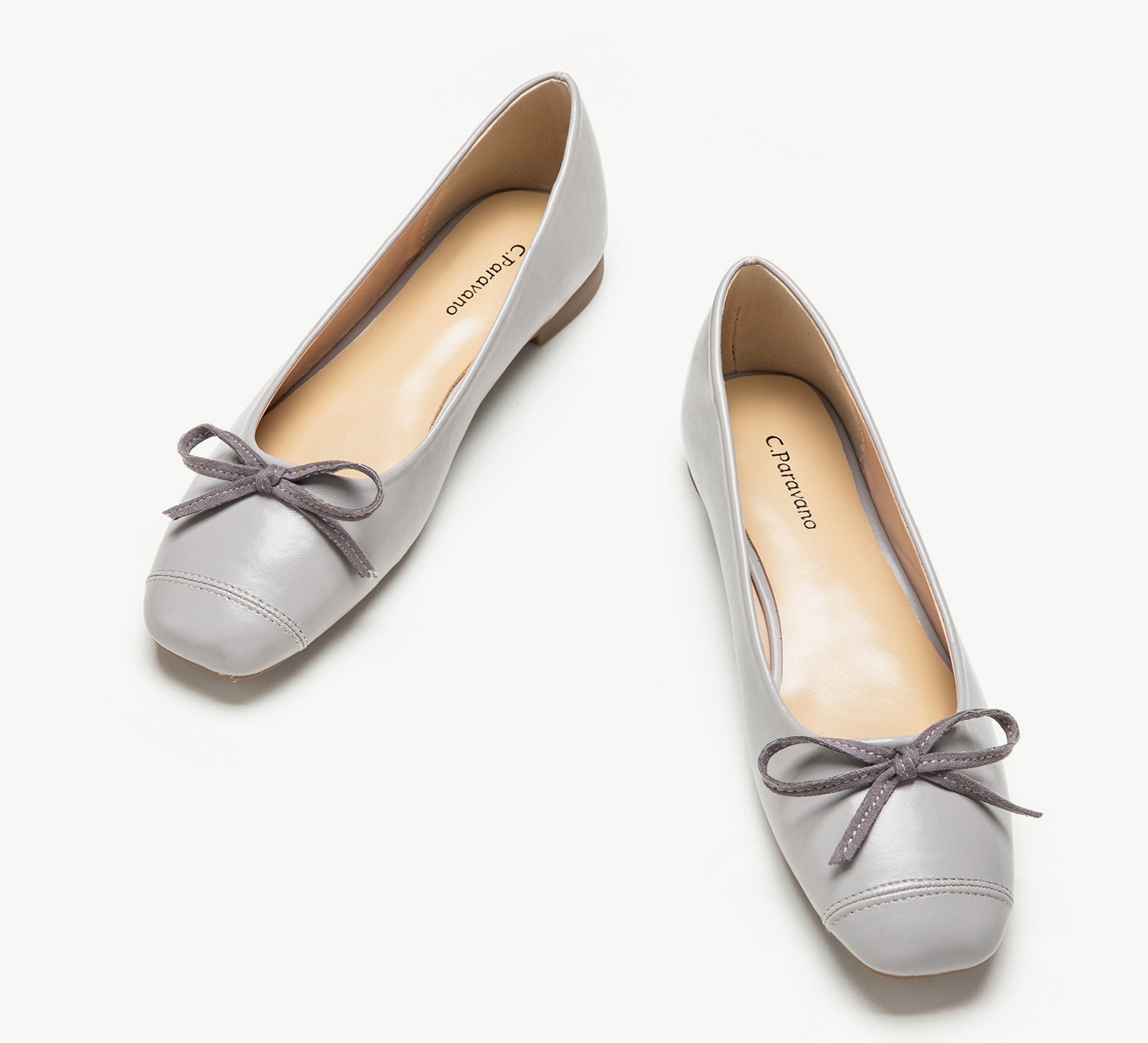 Suede Toe Bowknot Ballet Flats