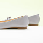 Grey Suede Ballet Flats with a charming bow detail, offering a chic and understated option for everyday elegance