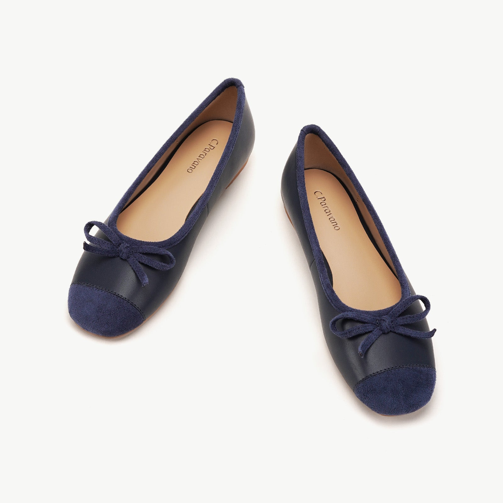 Cap-Toe Silk Ballet Flats (Elena)