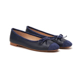 Cap-Toe Silk Ballet Flats (Elena)
