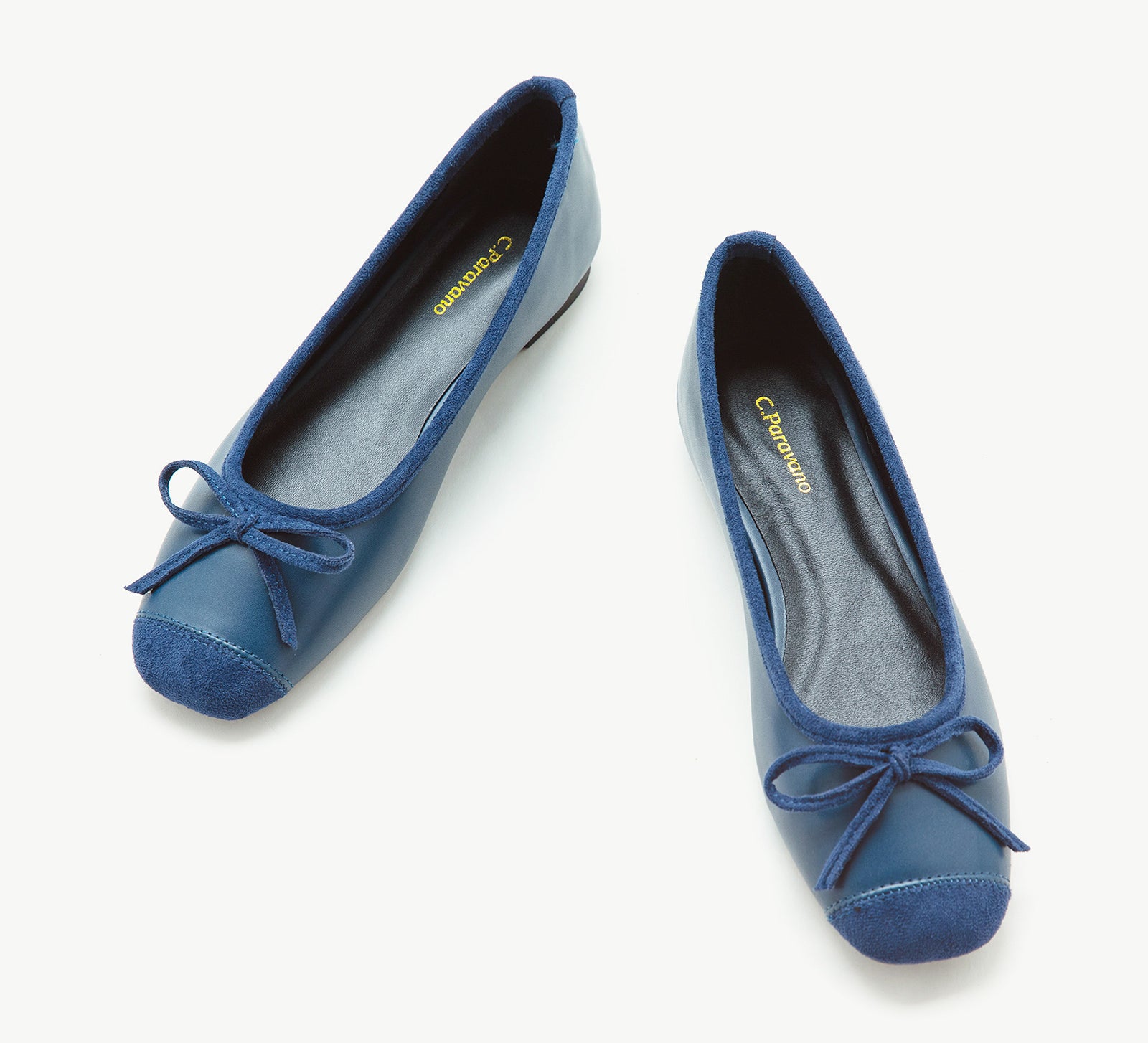 Suede Toe Bowknot Ballet Flats