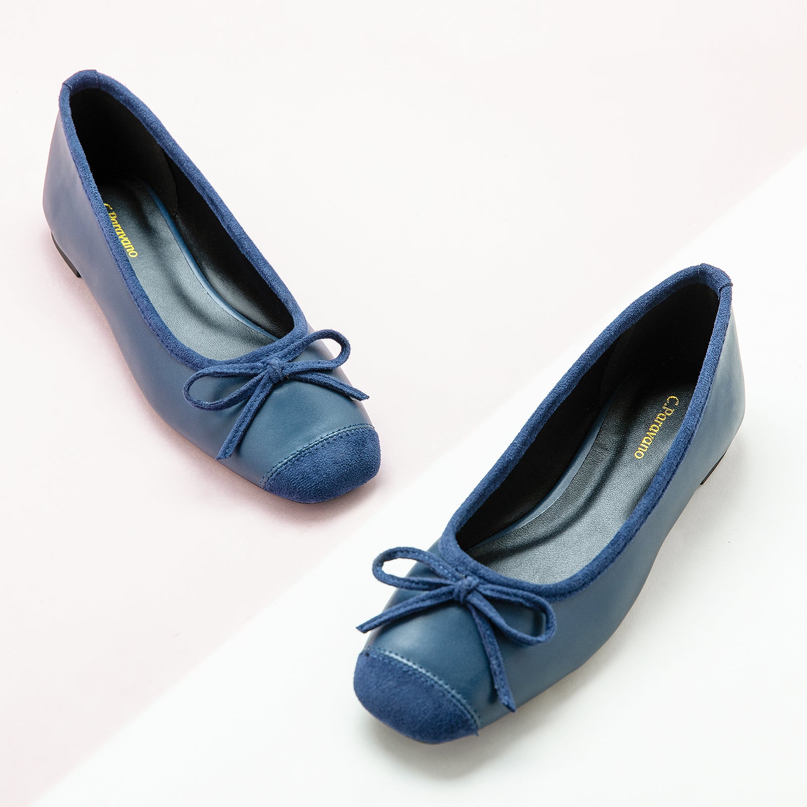 Suede Toe Bowknot Ballet Flats in Navy, a classic and versatile choice for adding a touch of maritime charm to your ensemble