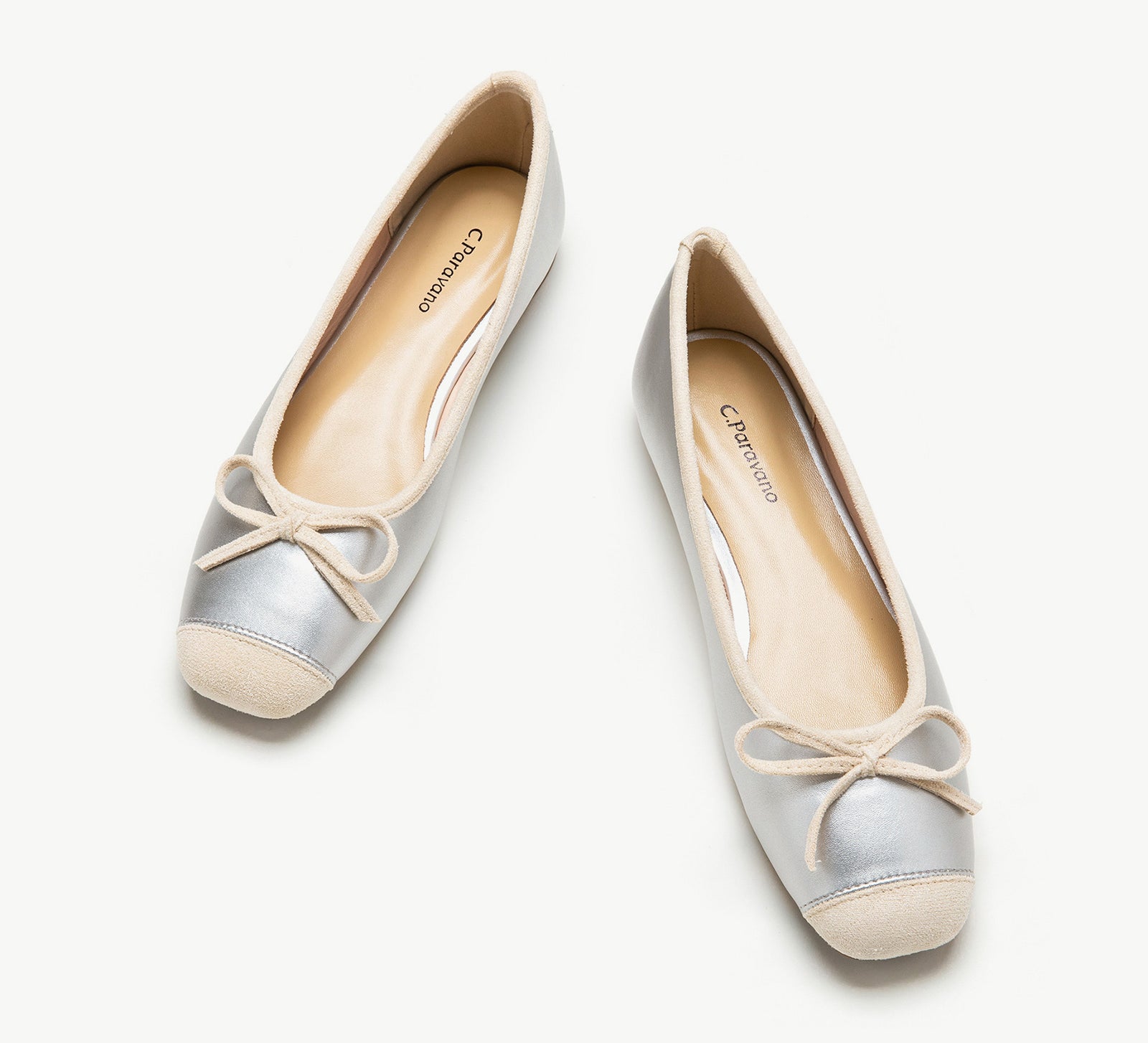 Suede Toe Bowknot Ballet Flats