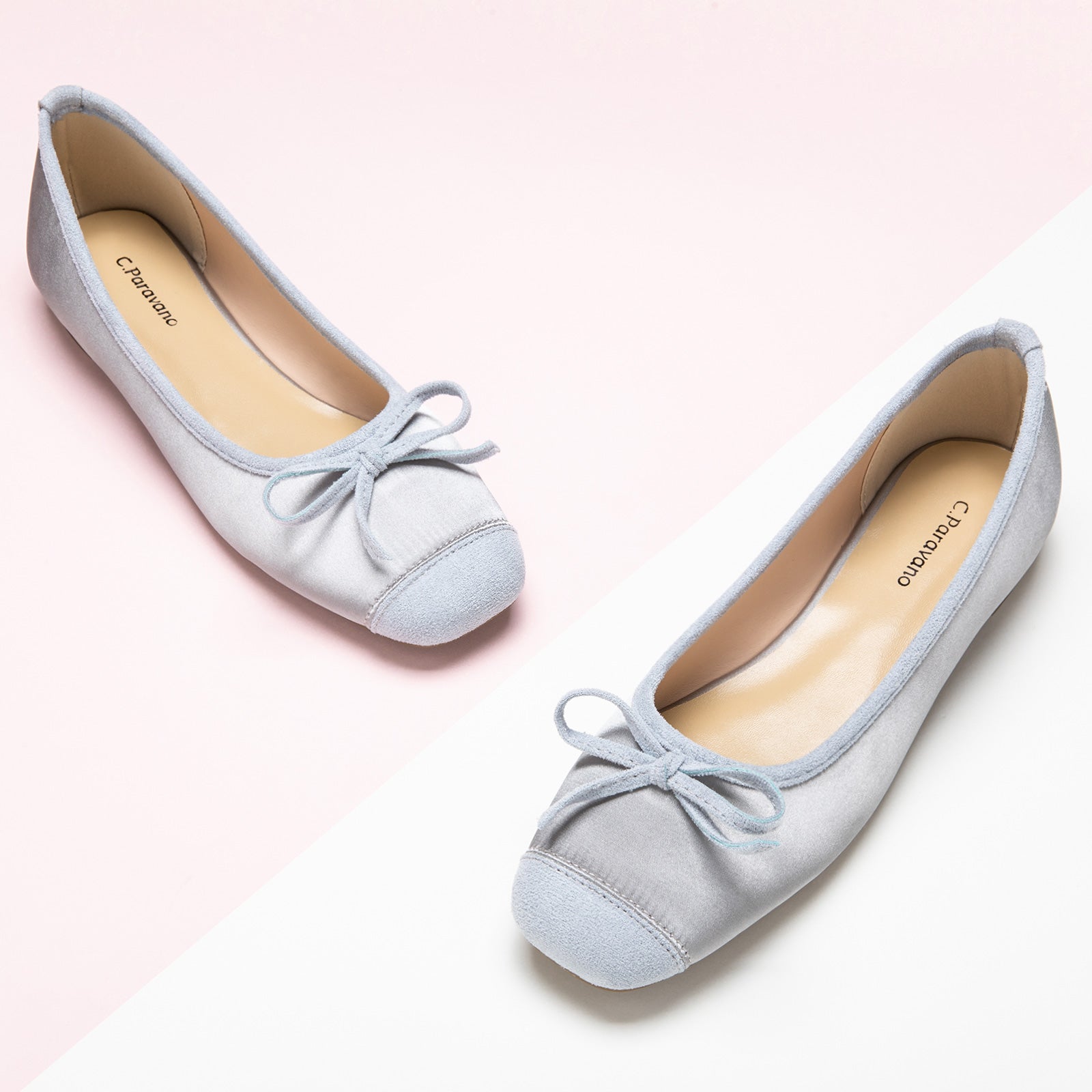 Silky Bowknot Ballet Flats in Blue, featuring a timeless design for a refined and sophisticated look