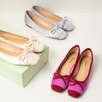 Blue Ballet Flats with a silky bowknot, a luxurious choice for adding opulence to your style