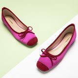 Silky Bowknot Ballet Flats in Hot Pink, adding a touch of modernity to your ensemble in a vibrant color