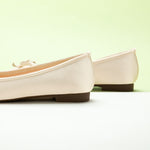 Silky Bowknot Ballet Flats in Ivory, featuring delicate details for a polished and refined style