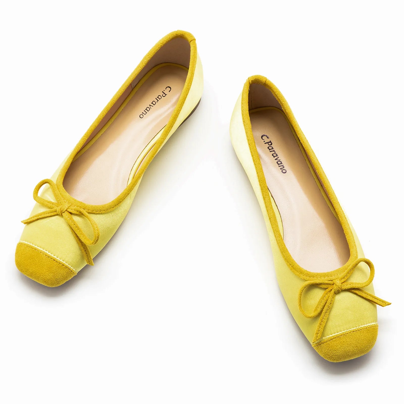 Cap-Toe Silk Ballet Flats (Elena)