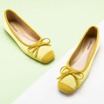  Yellow Silky Bowknot Ballet Flats, a cheerful and vibrant choice for a playful and stylish look