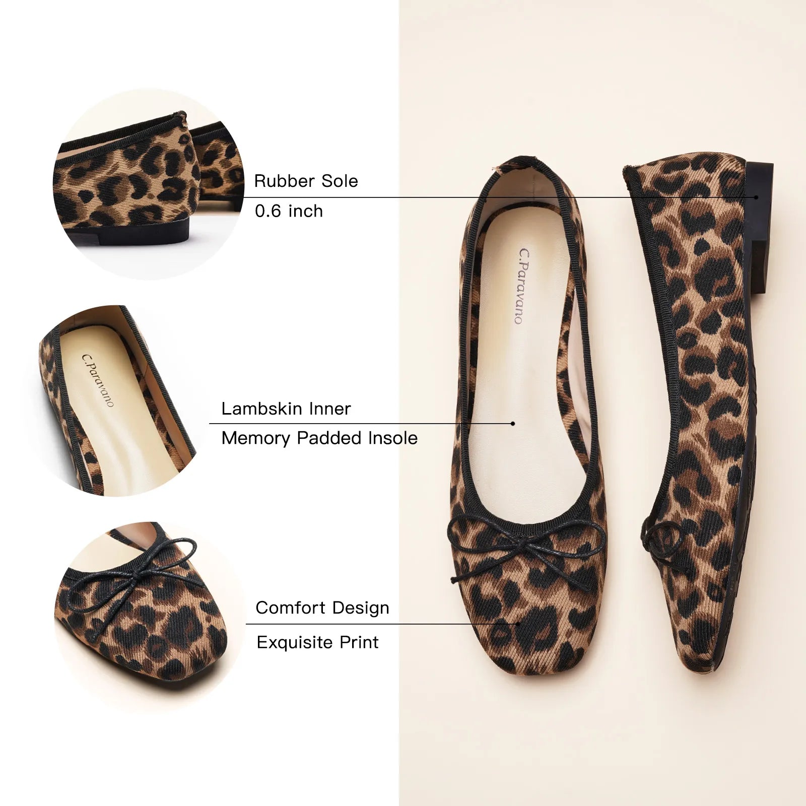thumbnail image 2 of Women's Bowknot Ballet Flats - Comfortable Square Toe Slip-On Shoes For Everyday Wear 2 of 9