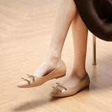 Double Bow Ties Cutout Ballet Flats (Emma)
