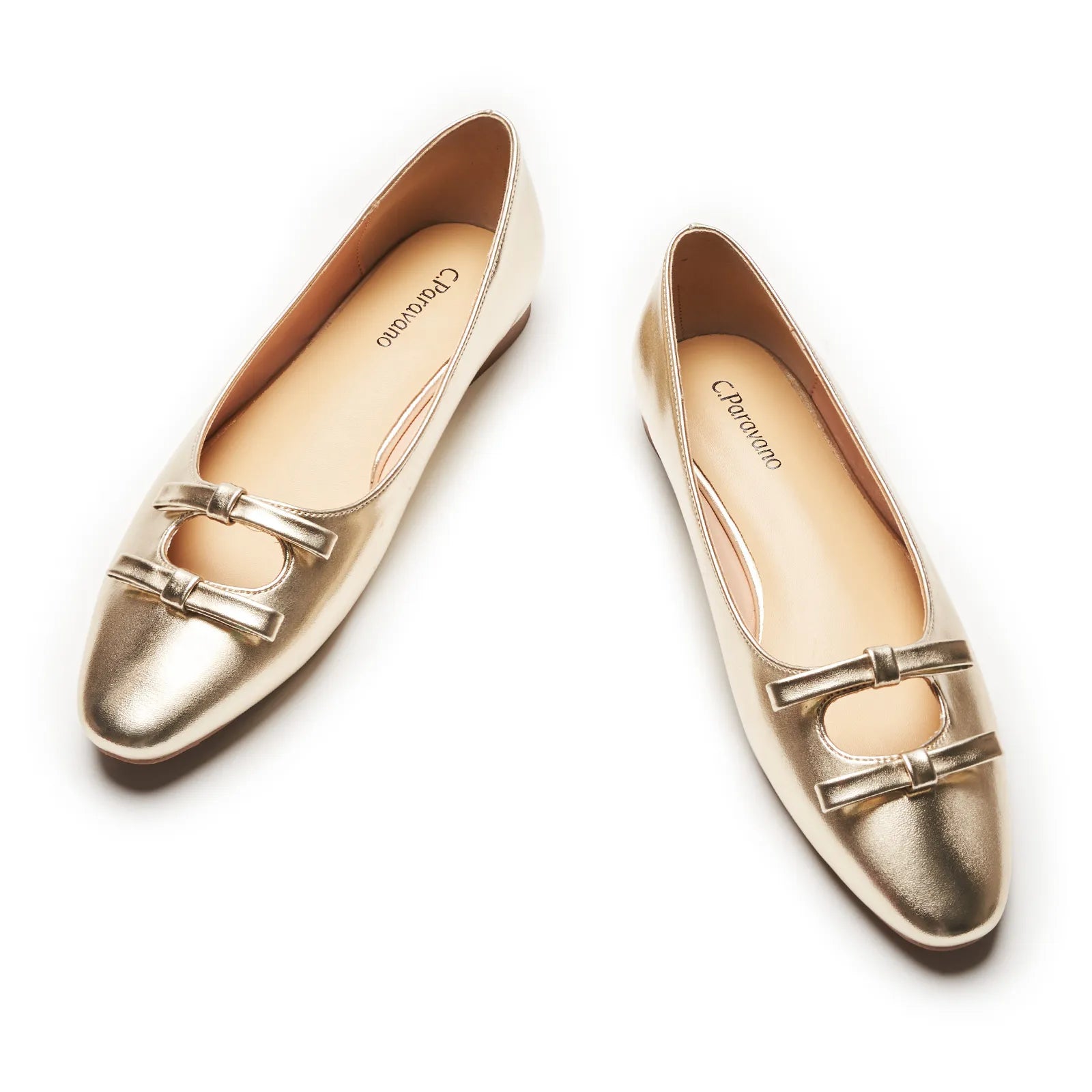 Double Bow Ties Cutout Ballet Flats (Emma)