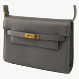 Sophistication Redefined: Varenne Crossbody Bag in Elegant Grey Nappa Leather"