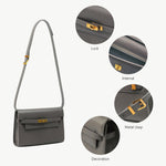 "Elevate Your Look with the Varenne Grey Nappa Leather Crossbody Bag"