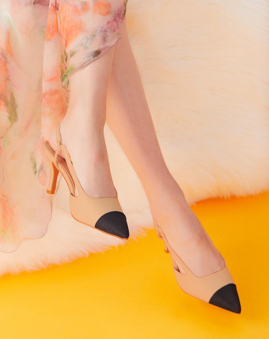 Beige deals slingback pumps