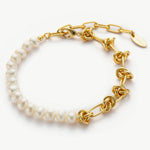 Molten Baroque Pearl Twisted Chain Bracelet featuring a twisted chain design in gold, this bracelet radiates with the lustrous glow of baroque pearls, adding a touch of radiant beauty to your wrist
