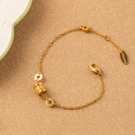  Gold Yellow Agate Bracelet, adorned with yellow gemstones, this bracelet radiates with the captivating glow of yellow agate, adding a touch of radiant beauty to your wrist in a vintage-inspired setting