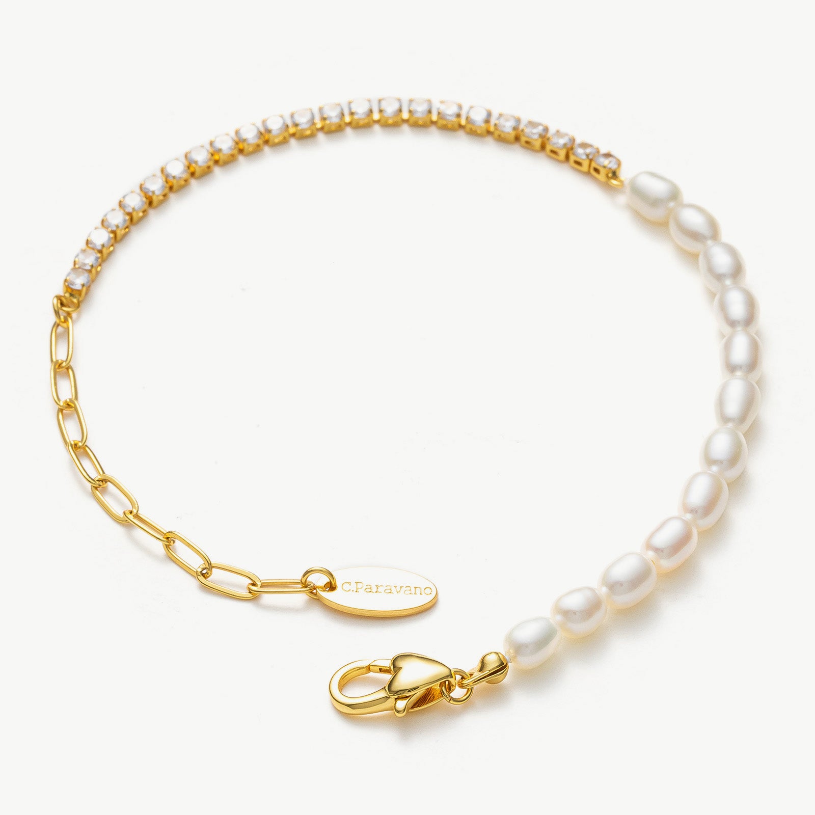 Pearl Crystal Chain Bracelet, a fusion of modern design and classic pearls and crystals in gold, this bracelet brings a contemporary twist to traditional elegance, making it a versatile and chic accessory
