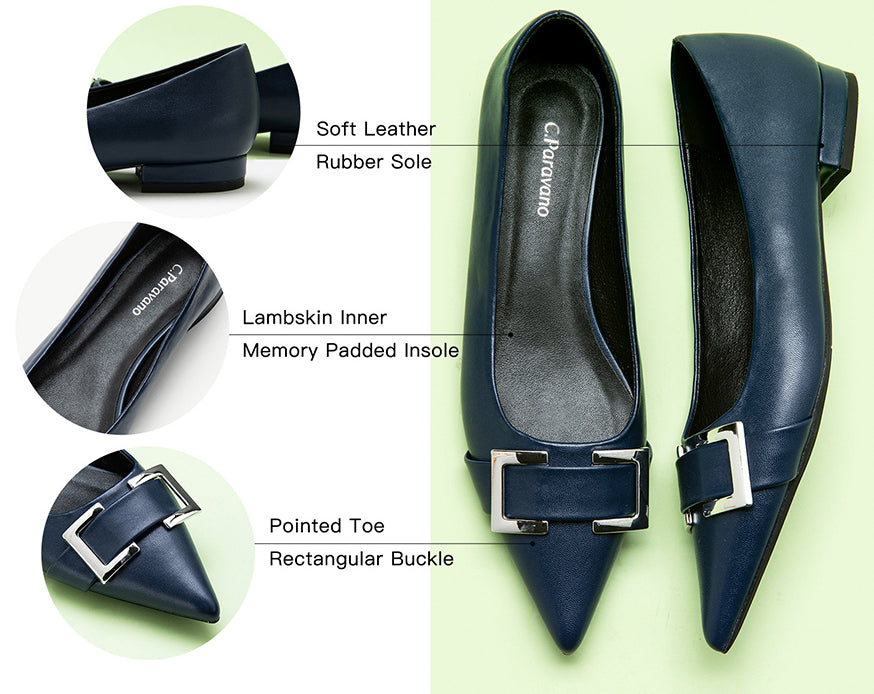 Blue-Navy-flats-with-Metal-buckle-a-versatile-addition-to-your-wardrobe