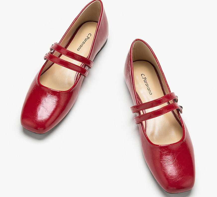 Bold-red-double-strap-mary-jane-adding-a-vibrant-pop-of-color-to-your-outfit