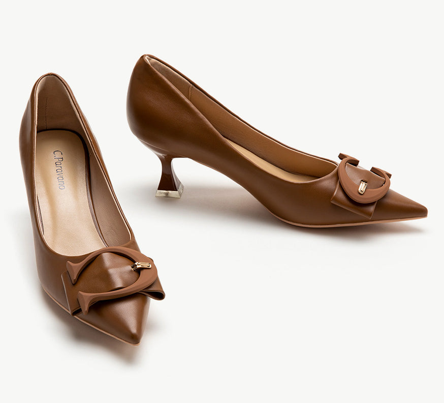 Brown-Colored-Signature-C-Buckled-Pumps-Classic-and-Sophisticated