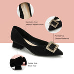 Embellished Black Mid Heel Pumps, striking the perfect balance between comfort and style