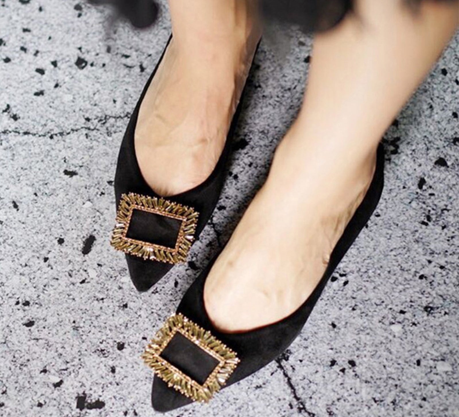 Embellished Suede Mid Heel Pumps, adding a touch of glamour to your ensemble
