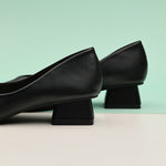 Elegant Black Block Heel Pumps