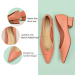 Step into sophistication with these pink classic pumps featuring a comfortable block heel, perfect for a polished and refined look