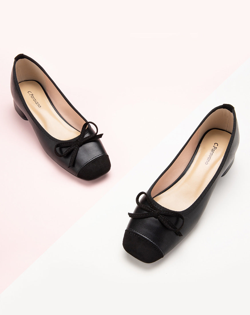 Comfort Meets Elegance - Black Bowknot Low Heels for Any Occasion - A perfect blend of fashion and comfort, these low heels are ideal for day-to-night wear.