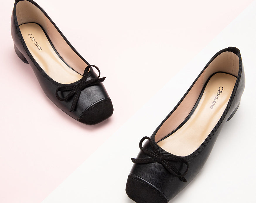 Comfort Meets Elegance - Black Bowknot Low Heels for Any Occasion - A perfect blend of fashion and comfort, these low heels are ideal for day-to-night wear.