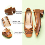 Sleek Low Heel Brown Sandals with a Trendy Bowknot
