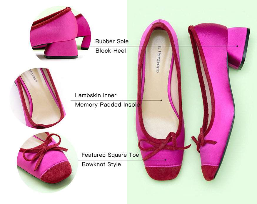 Fashionable Women's Footwear - Hot Pink Heel Bowknot Design