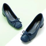 Sophisticated Navy Blue High Heels with Bow Detail