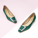 Metal Buckle Satin Low Heel (Lucia)