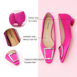 Metal Buckle Satin Low Heel (Lucia)