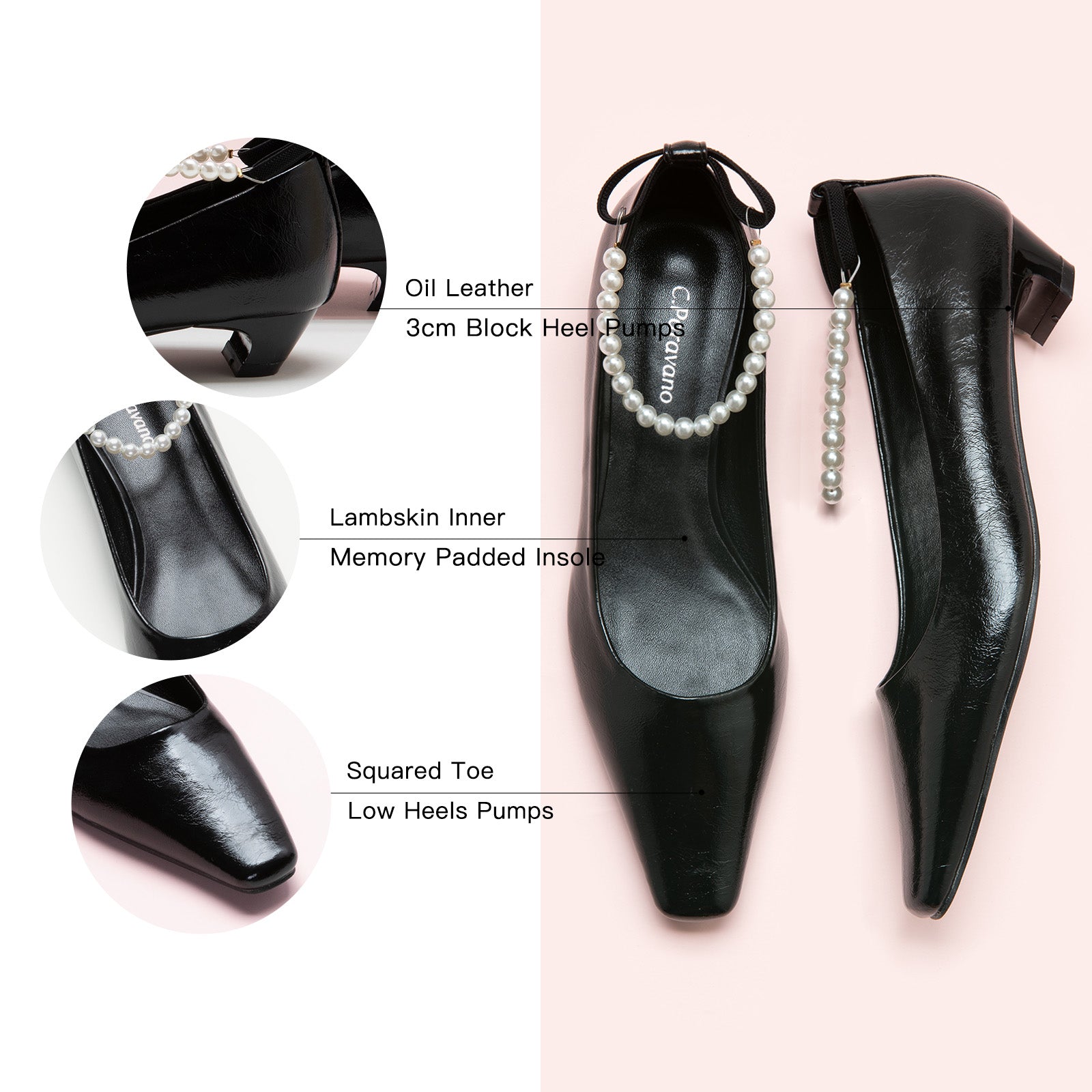 Black Pearl Straps Low Heel, perfect for a confident and fashionable look in any urban setting